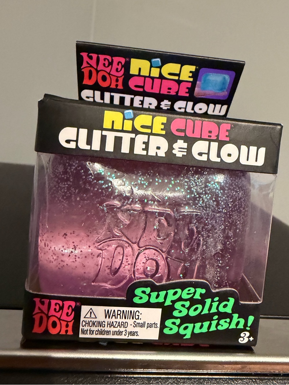 NeeDoh Nice Cube Glitter & Glow Purple